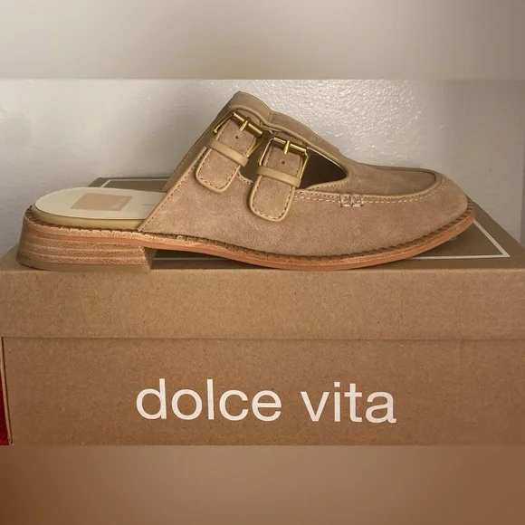 NWT-.DOLCE VITA WOMENS TAN MULES - Picture 2 of 16